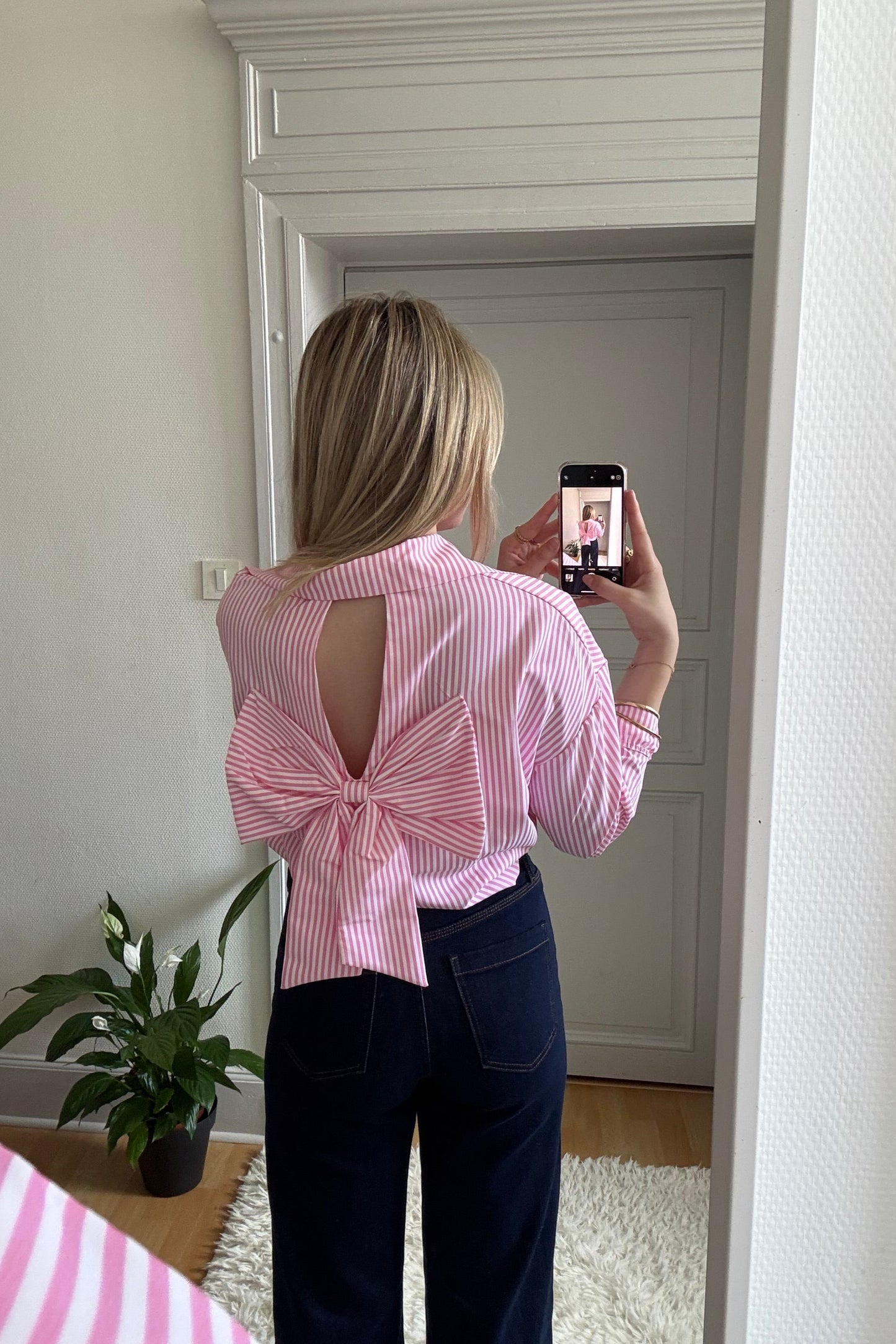 Chemise noeud rose Izaé
