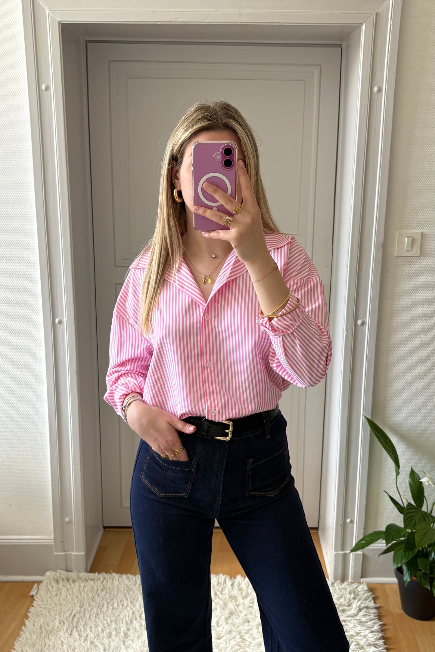 Chemise noeud rose Izaé
